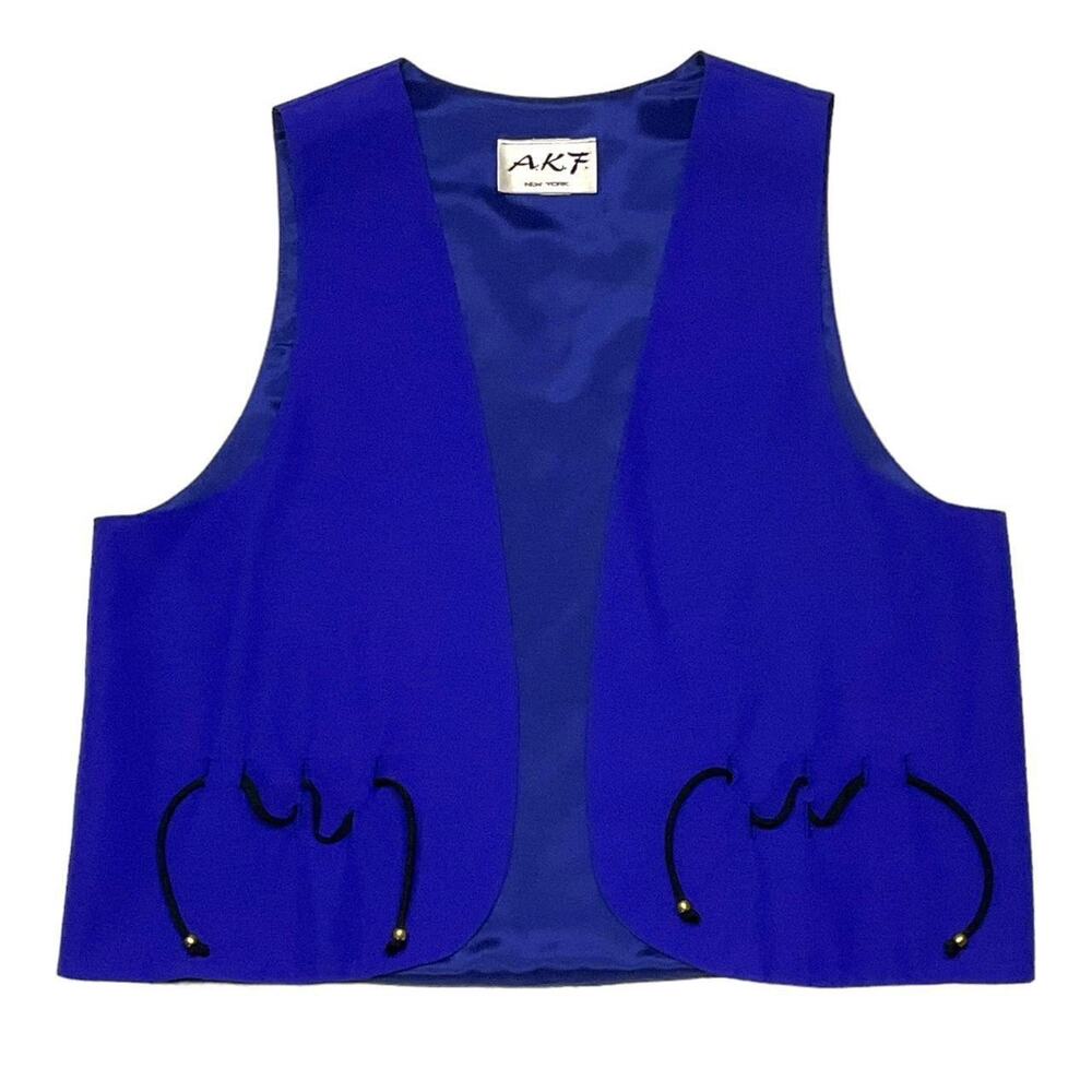 Vintage blue vest open front